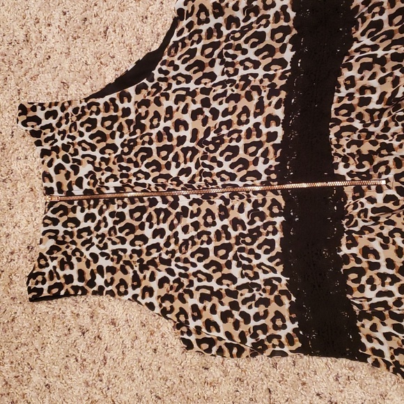 Leopard Print and Black Lace Romper - Picture 6 of 6